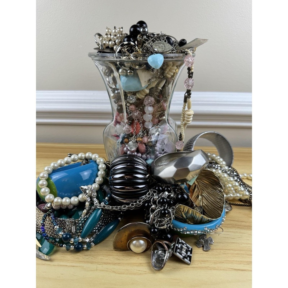 Mystery Jewelry Jar Rings Bracelets Earrings Necklaces Watches All Wearable 5 Lb